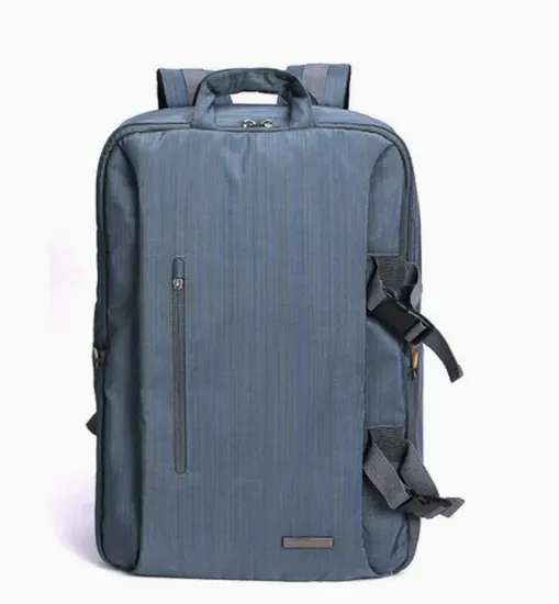 Bolsa para laptop de couro PU preta por atacado mochila de caminhada vintage para homens